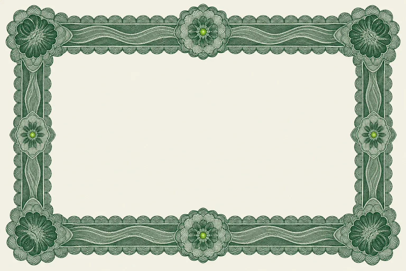 An ornate engraved border around an empty center